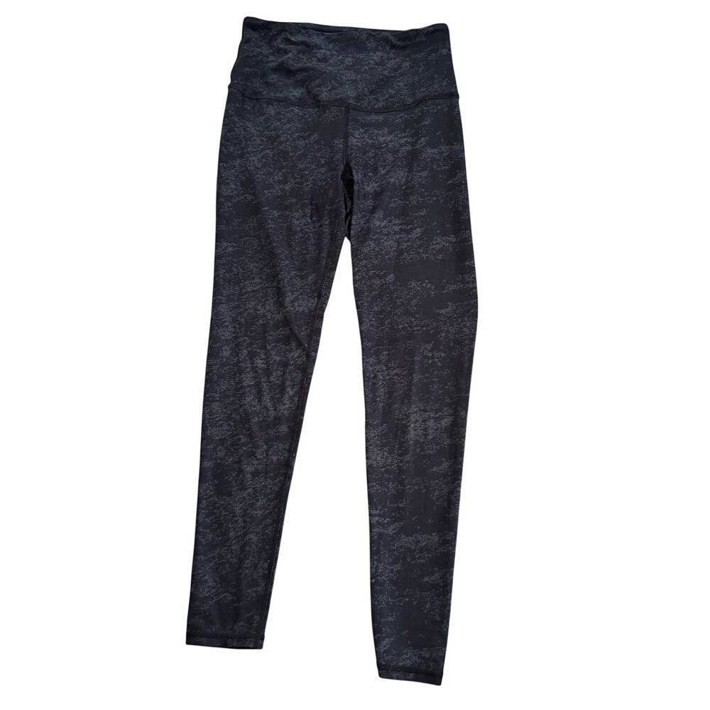 Prana leggings black blue pattern yoga activewear sz S fitted womens